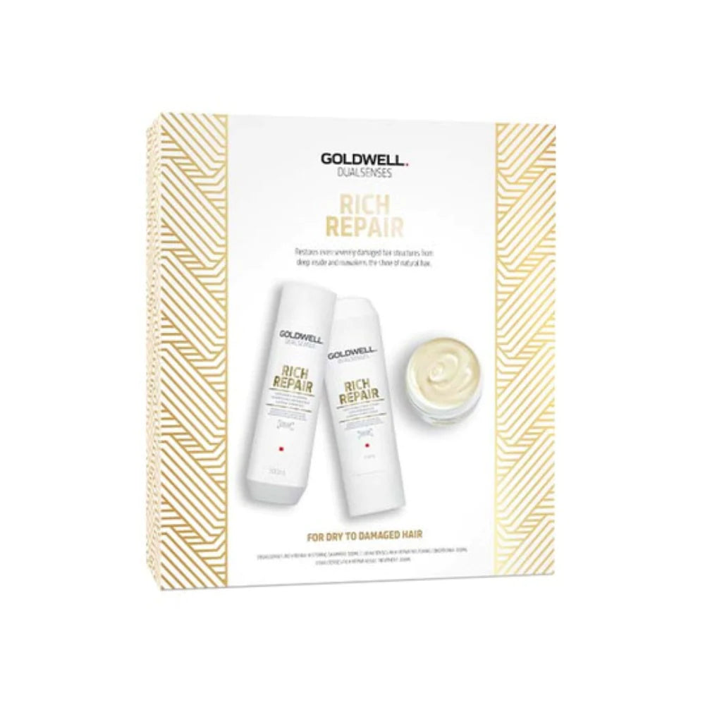 Goldwell DualSenses Rich Repair Shampoo, Conditioner and Treatment Trio Pack